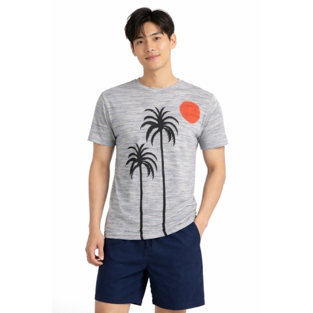 Chip & Pepper California Space Dye Palm Tree Graphic T-Shirt Blue Grey M 87-21‎